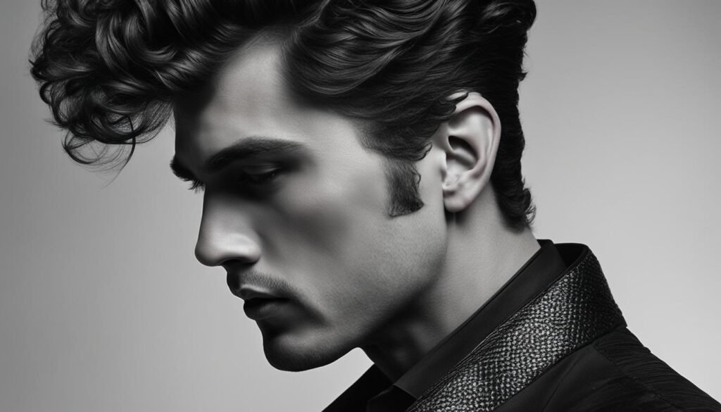 pompadour corte clássico topete masculino