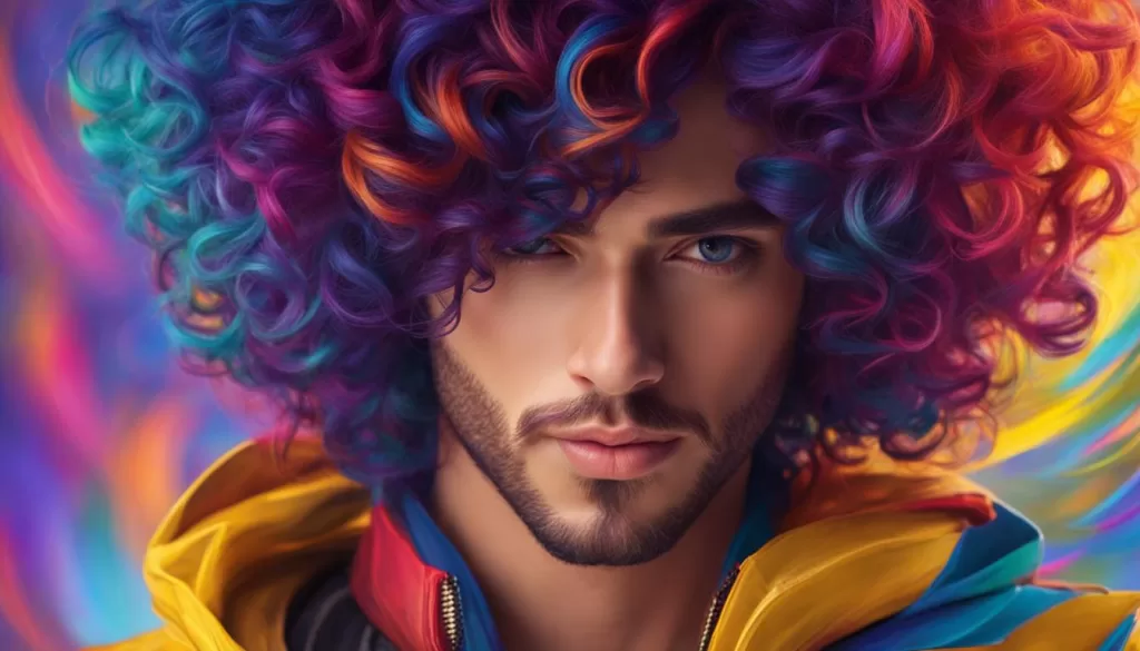 cabelo cacheado masculino colorido