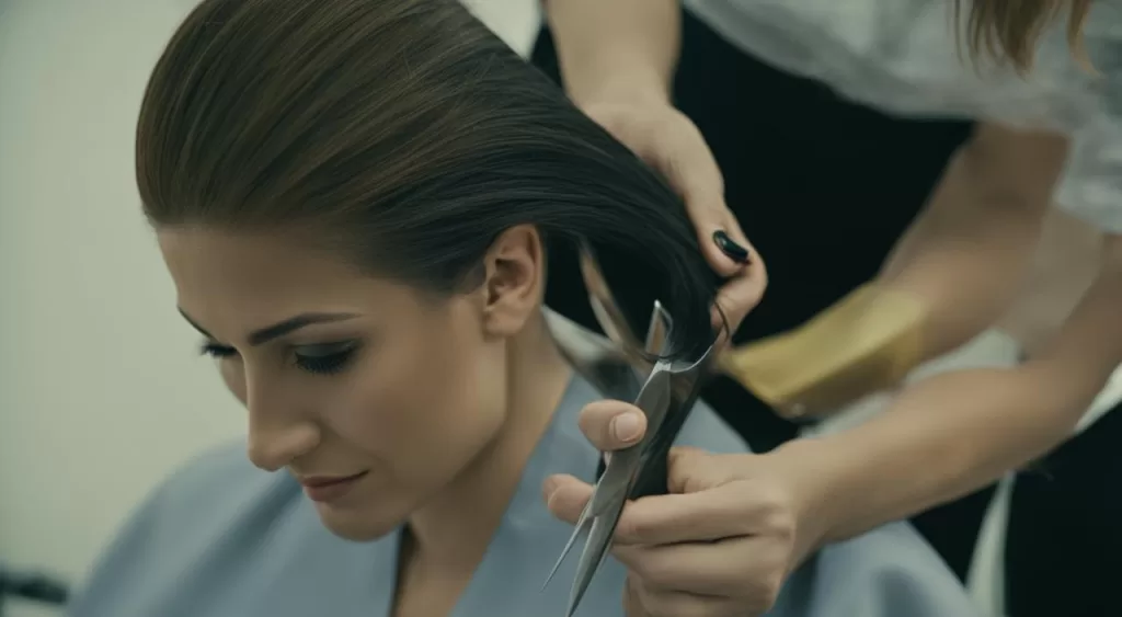 corte de cabelo antes do alisamento